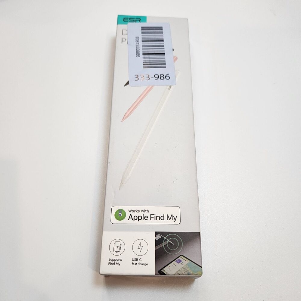 ESR Geo Digital iPad Pencil Find My Compatible USB-C Stylus White OB